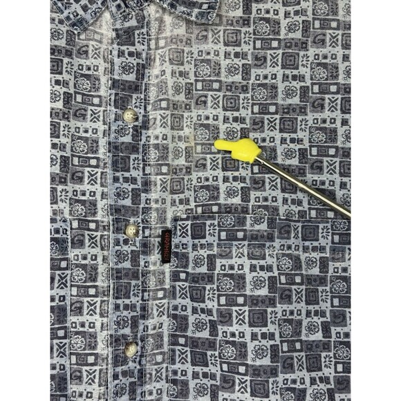 Vintage GRAMICCI Made USA XL Blue Vented Nylon SS Light Weight Button Up *FLAW* - Picture 7 of 16